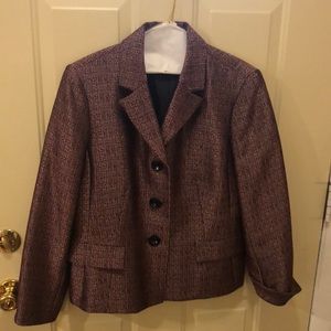 Red shimmery suit coat